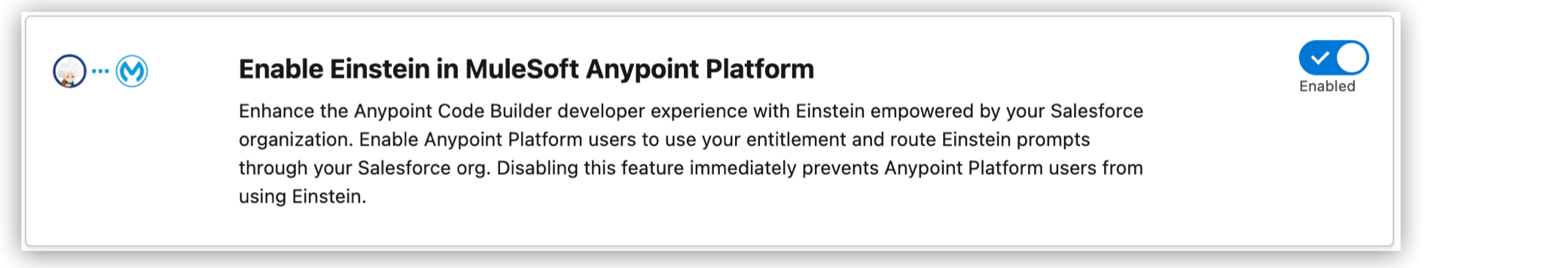 Einstein for MuleSoft Anypoint Platform is enabled