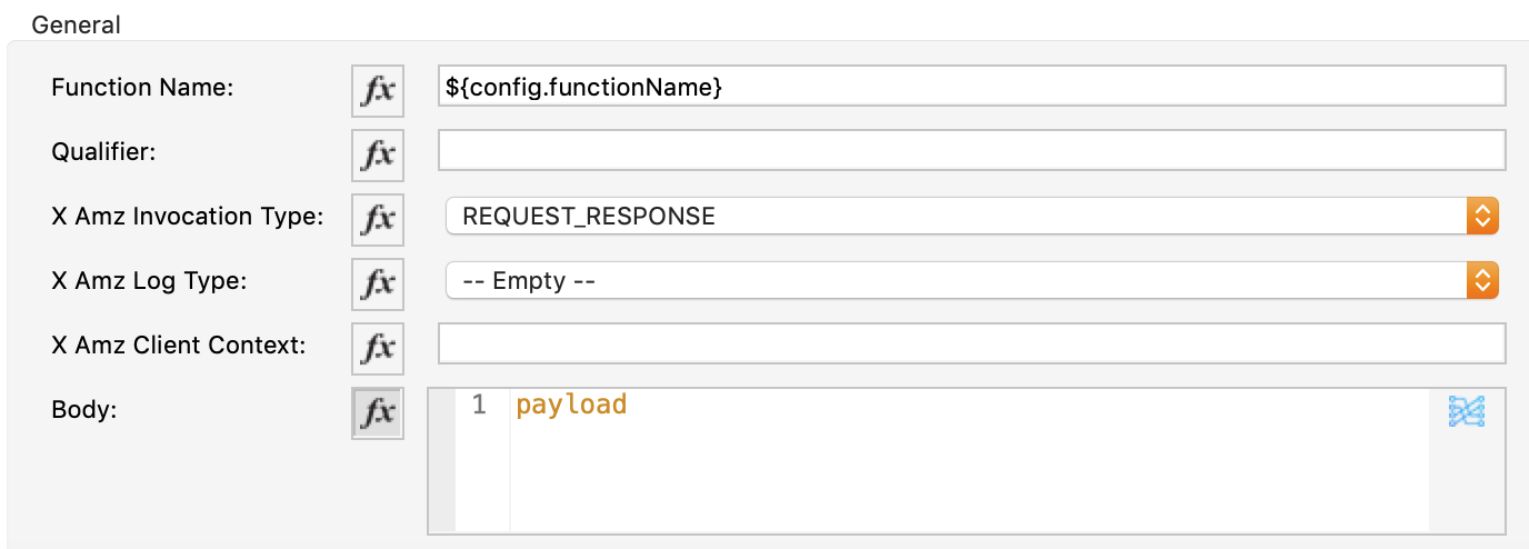 Simple invoke operation General properties configuration