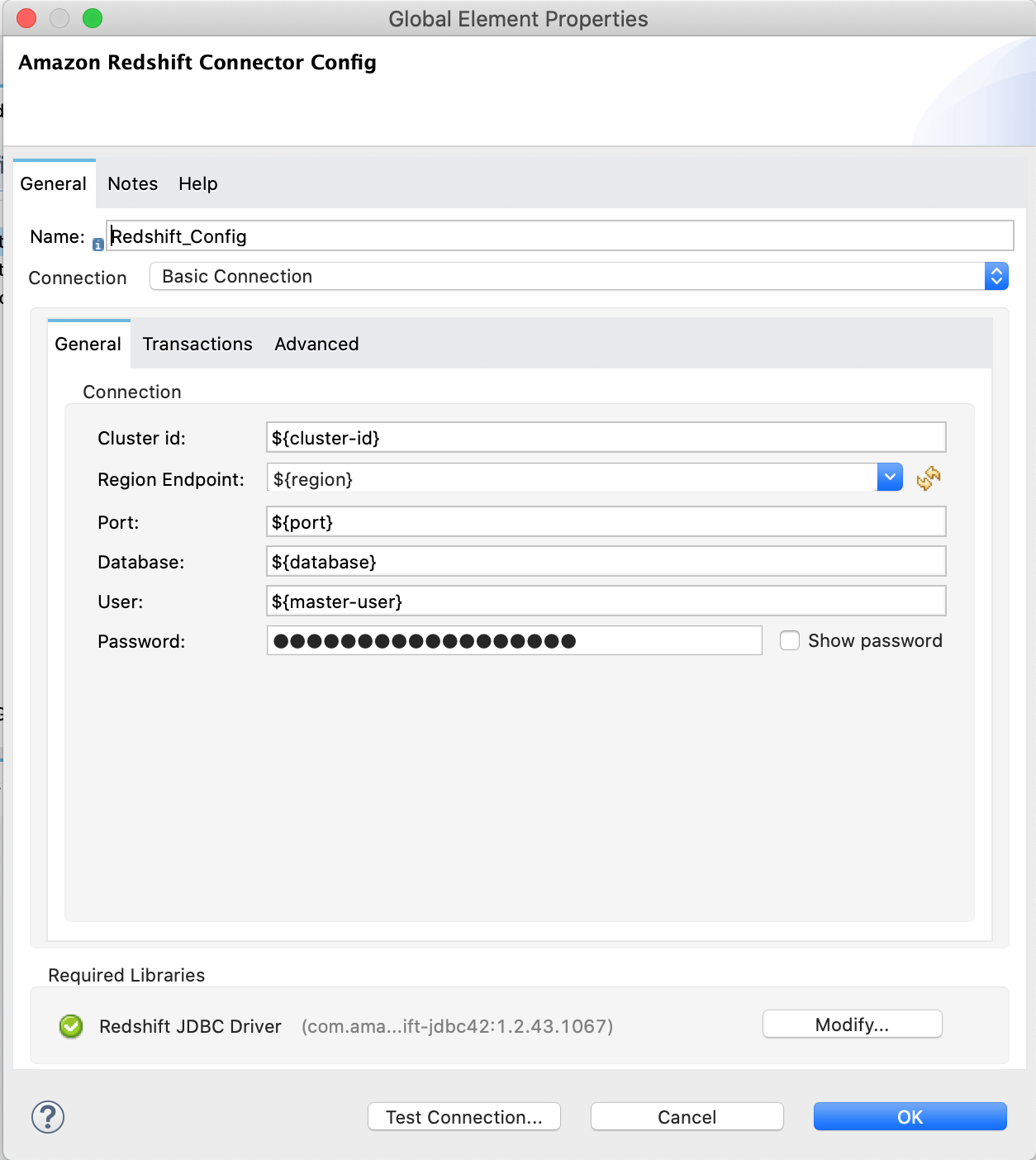 Amazon Redshift Basic configuration
