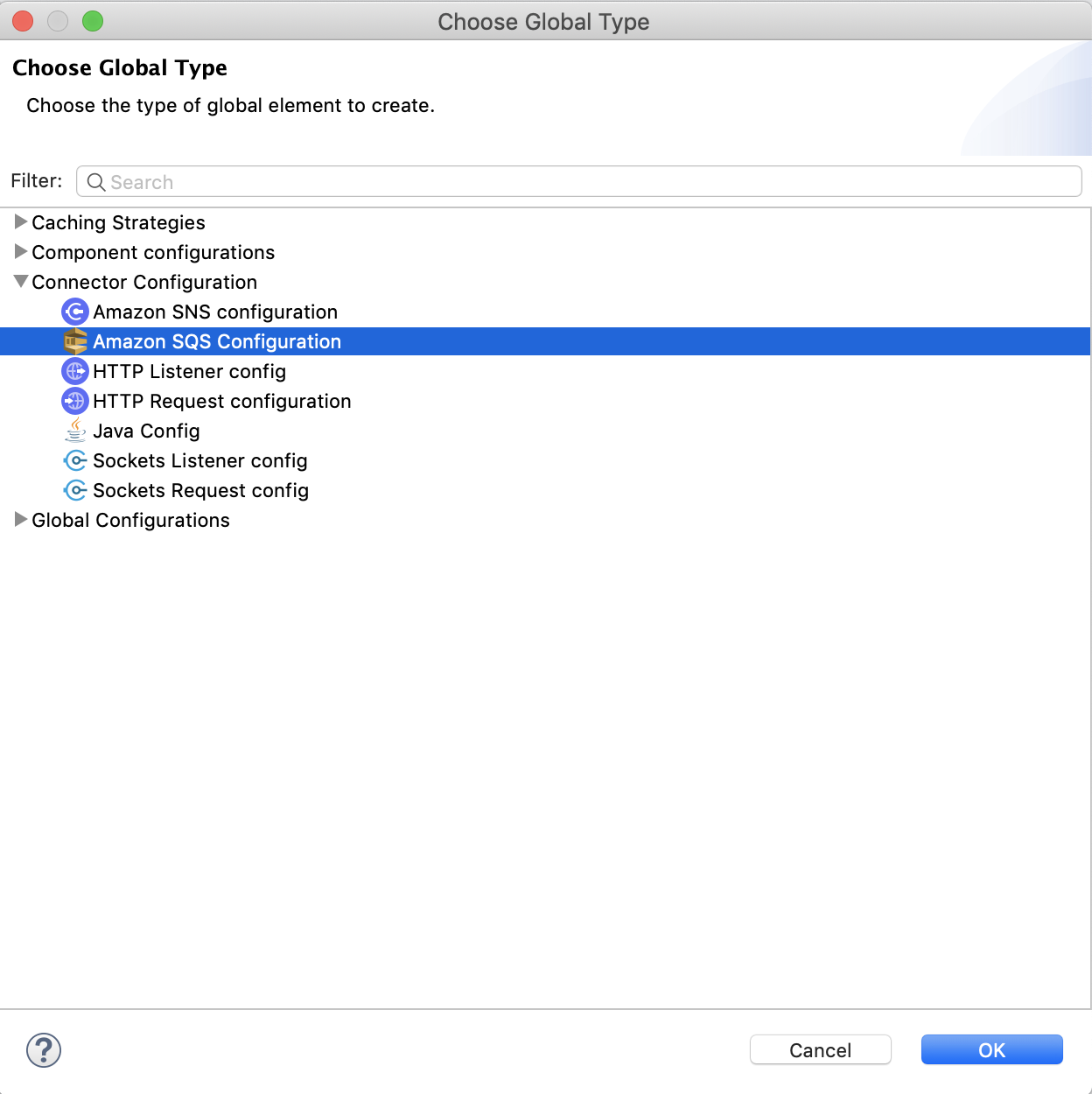 Select Connector for Global Element