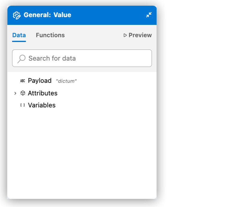 Data tab for expression field