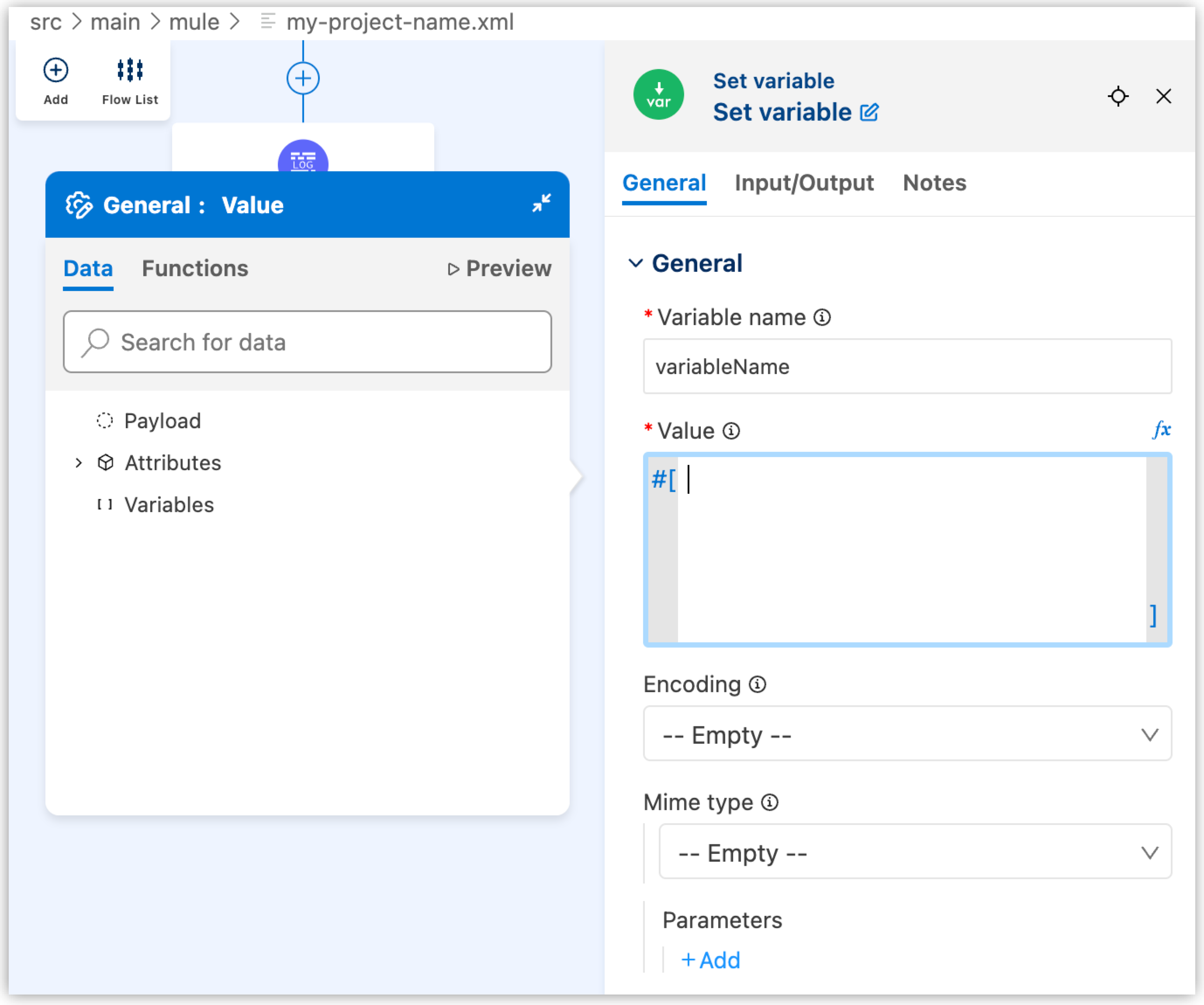 Expression builder for Set Variable