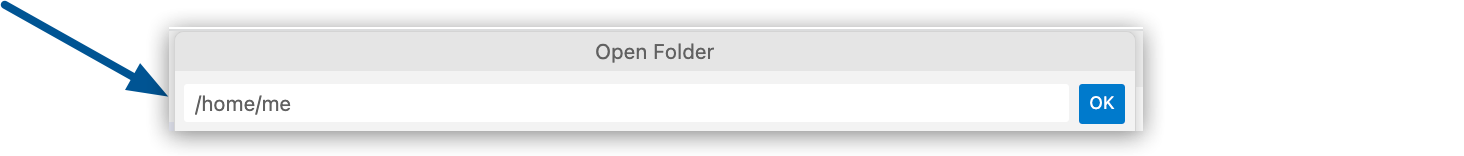 Adding a home directory to the Open Folder field