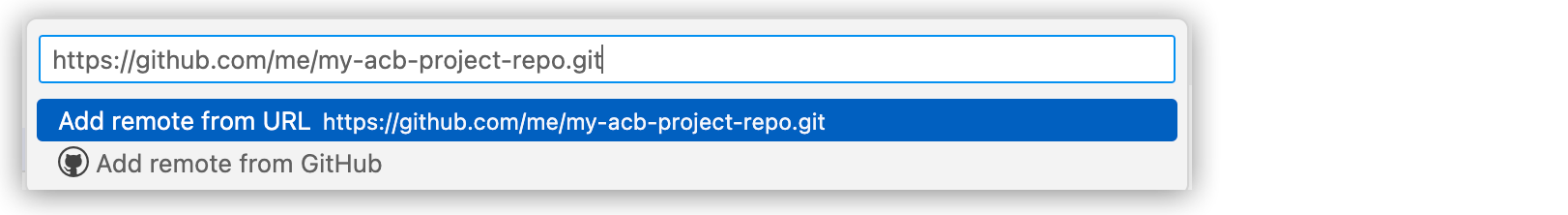 Adding a remote repo URL from GitHub