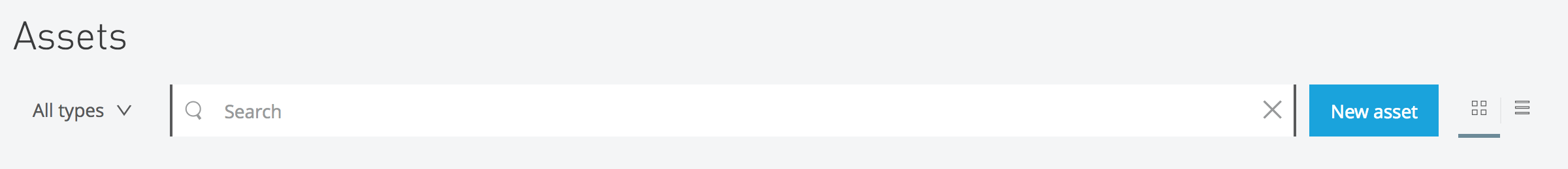 getting started proxy new asset button
