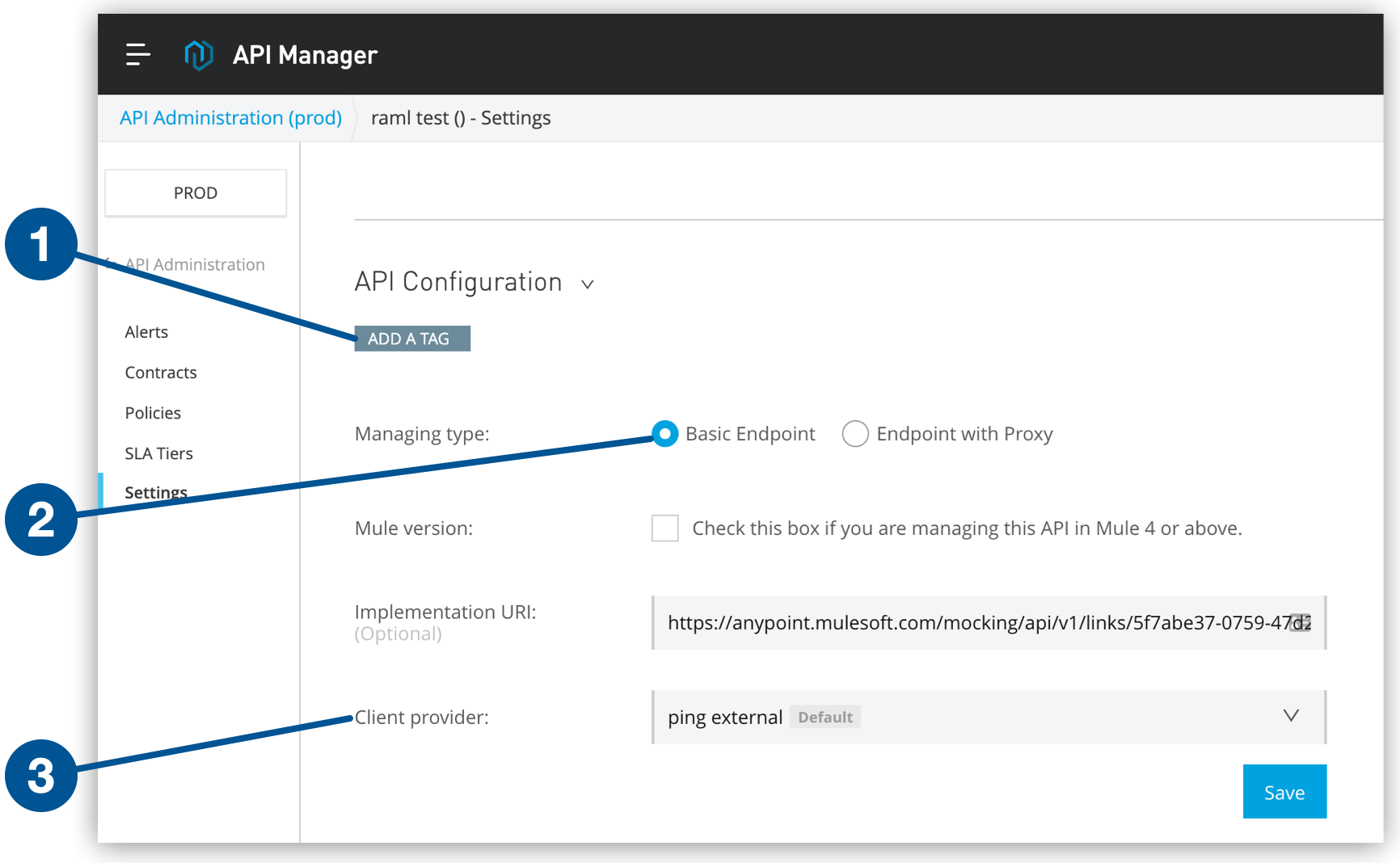 Configuring an API Endpoint in API Manager | MuleSoft Documentation