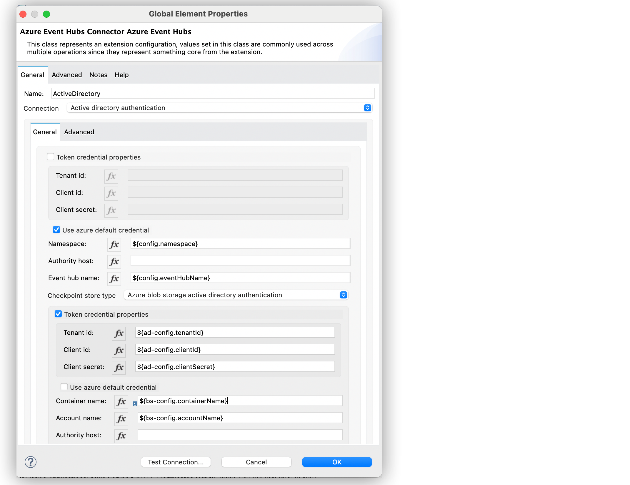 Configuring active directory authentication with default client credentials