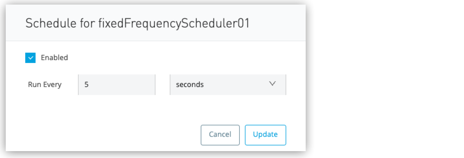 Fixed-frequency schedule configuration