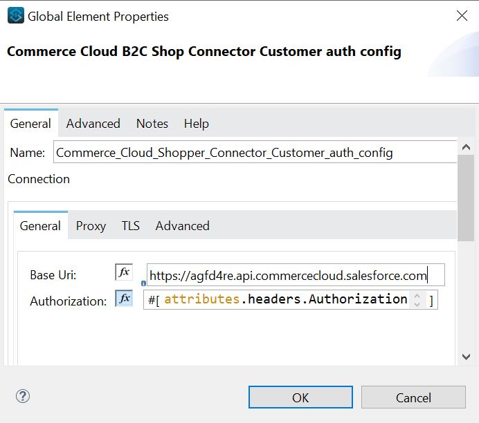 shop connector customer auth config