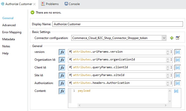 shop connector authorize customer body