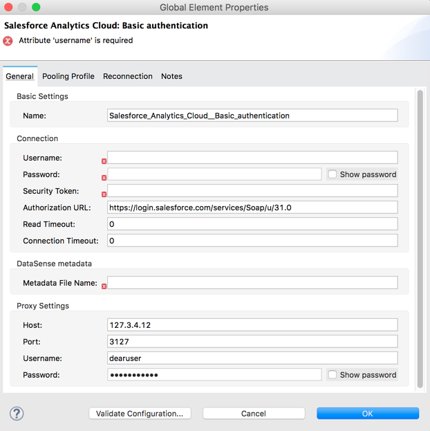 proxy settings defined