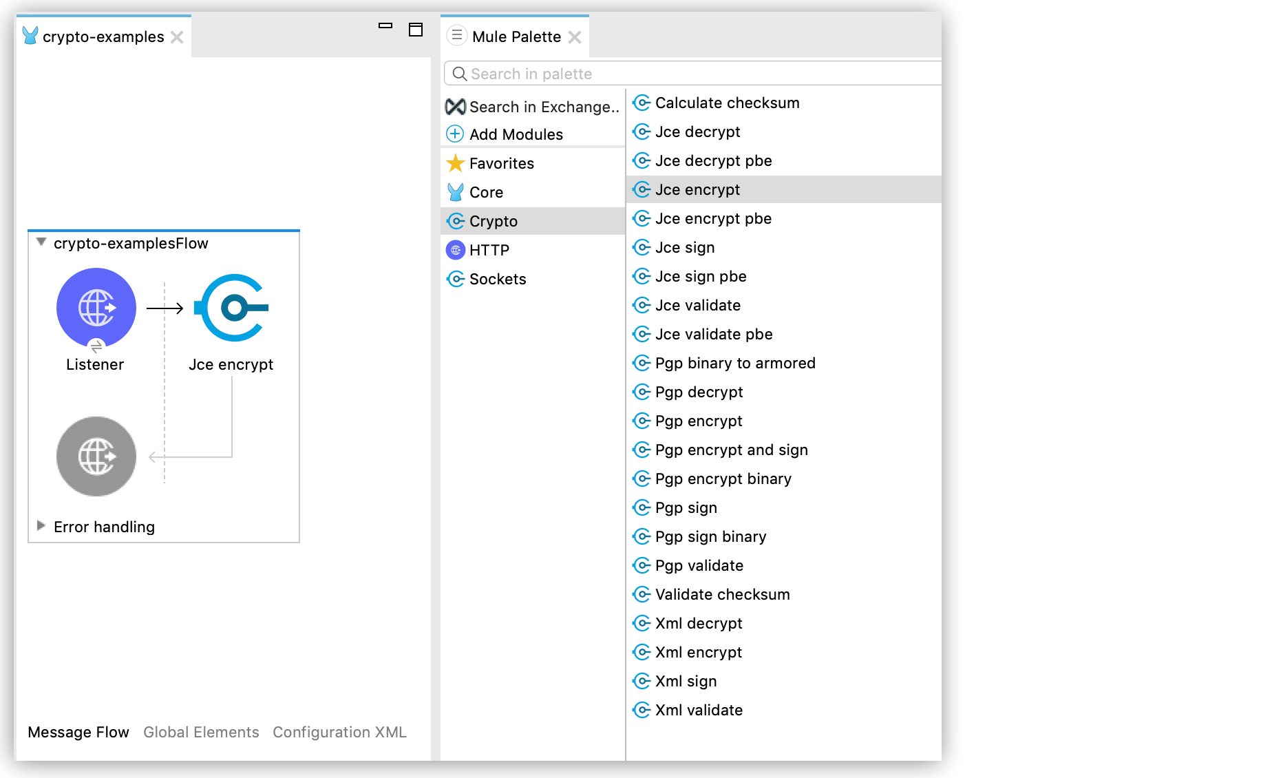 A crypto-examples project with components for encryption and decryption