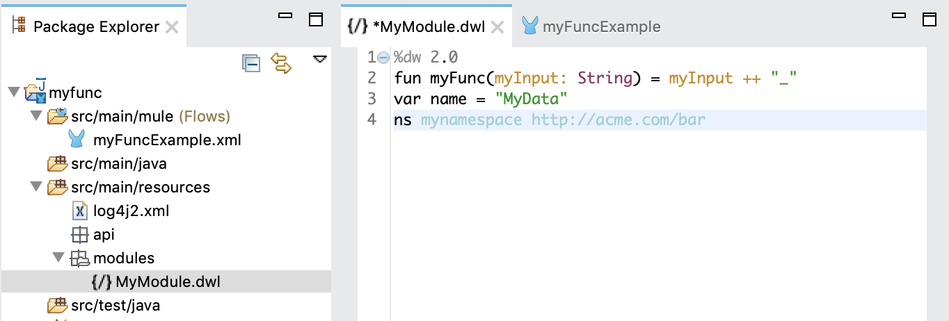 Example: DataWeave Custom Function Module