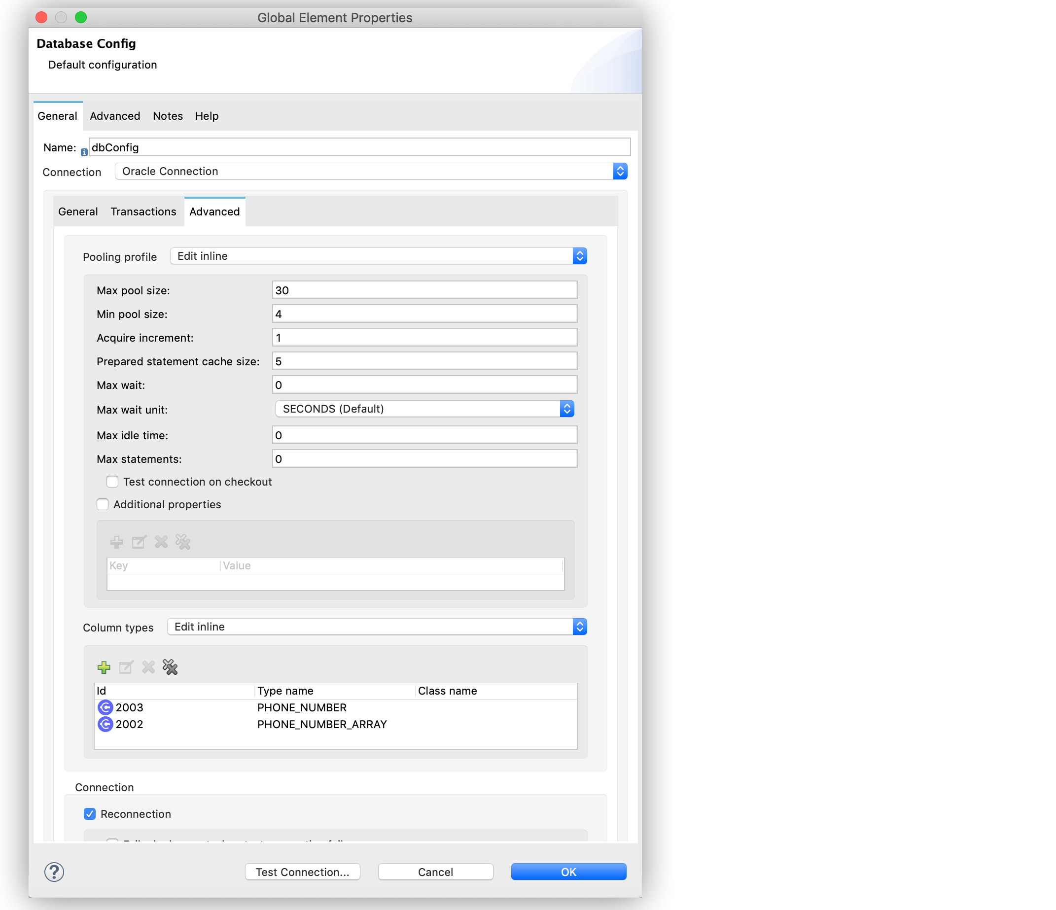 The Pooling Profile field Configuration