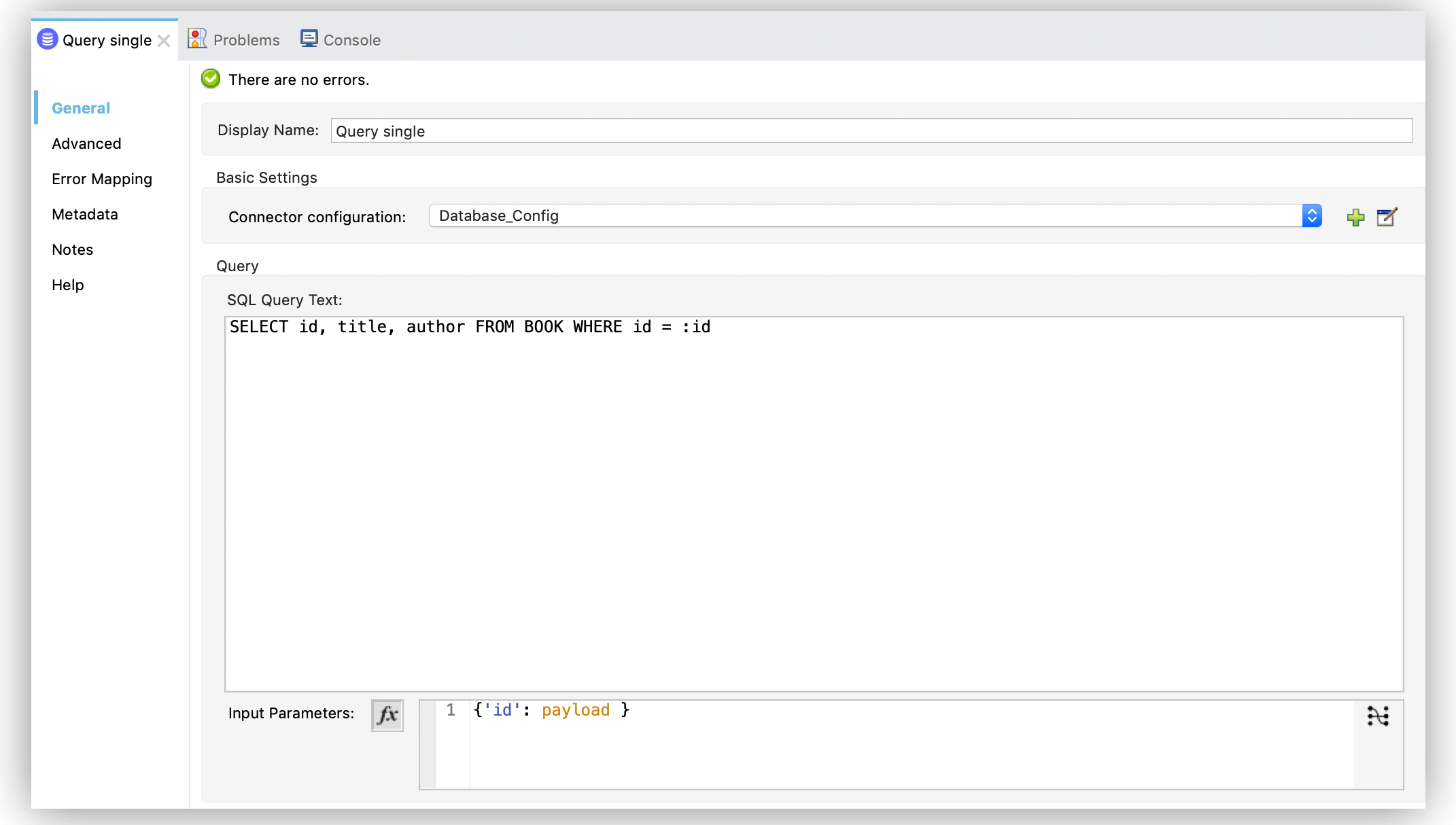 Query single configuration