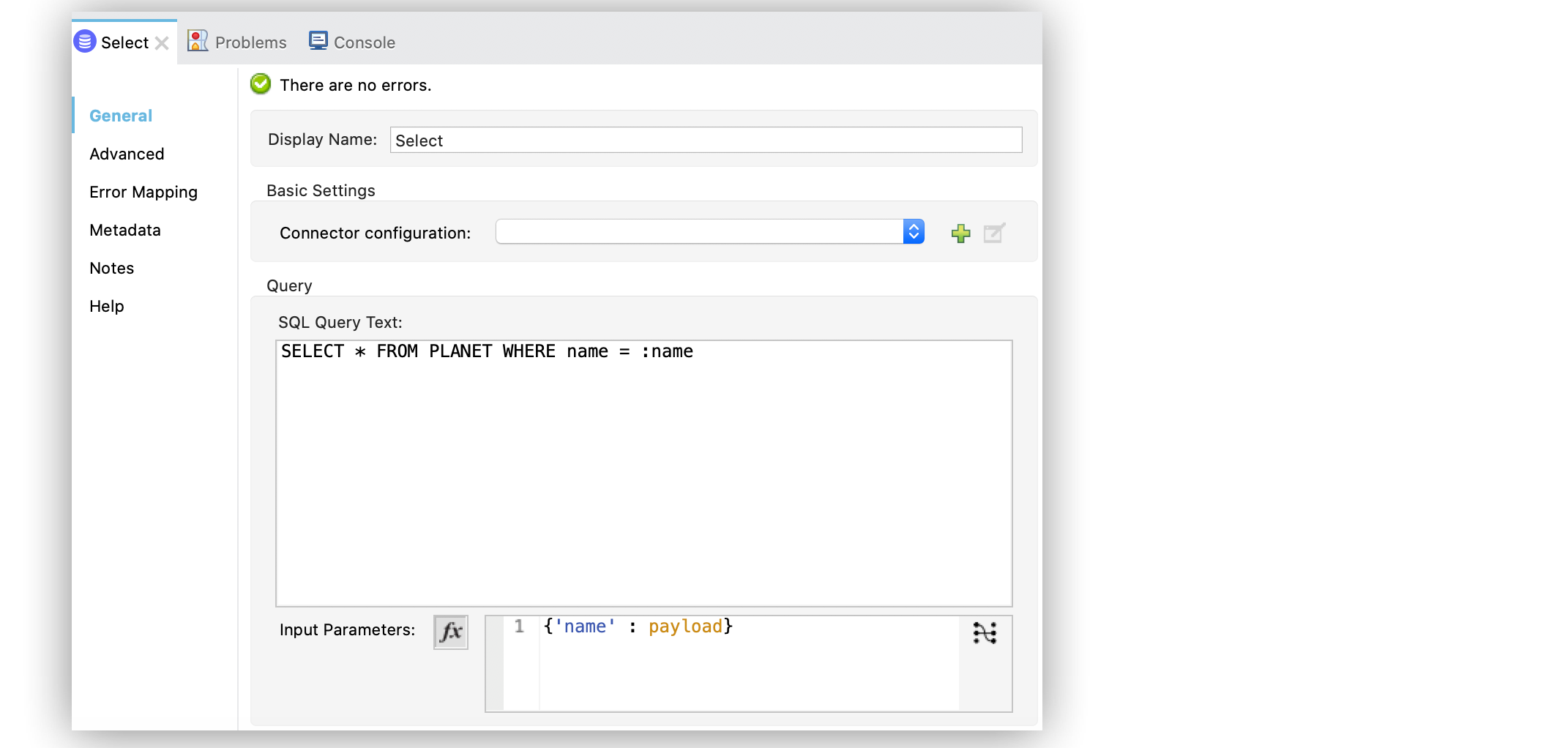 The Input parameters field configuration in Studio