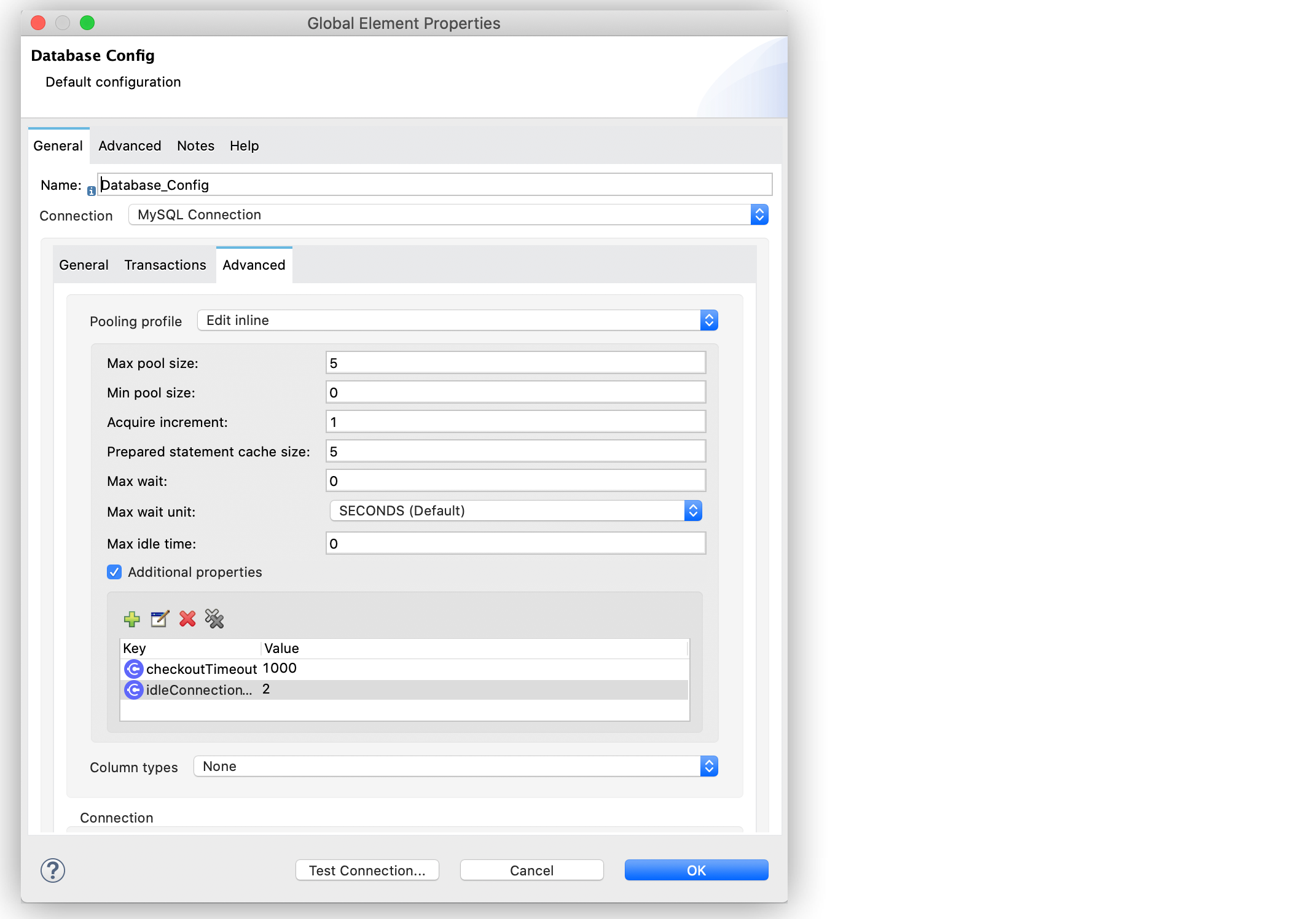 The Pooling Profile field Configuration