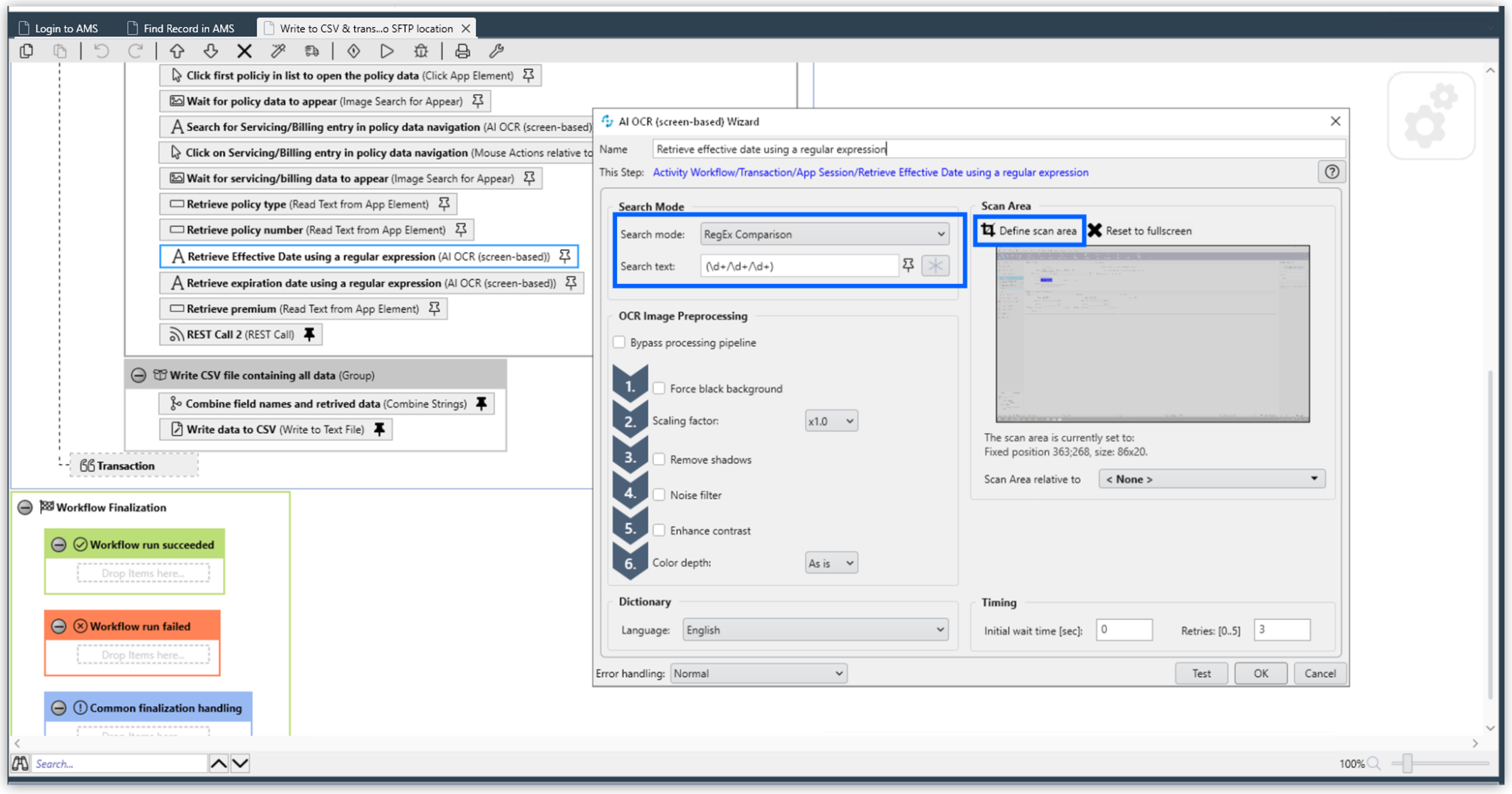 How to use optical character recognition in RPA Builder