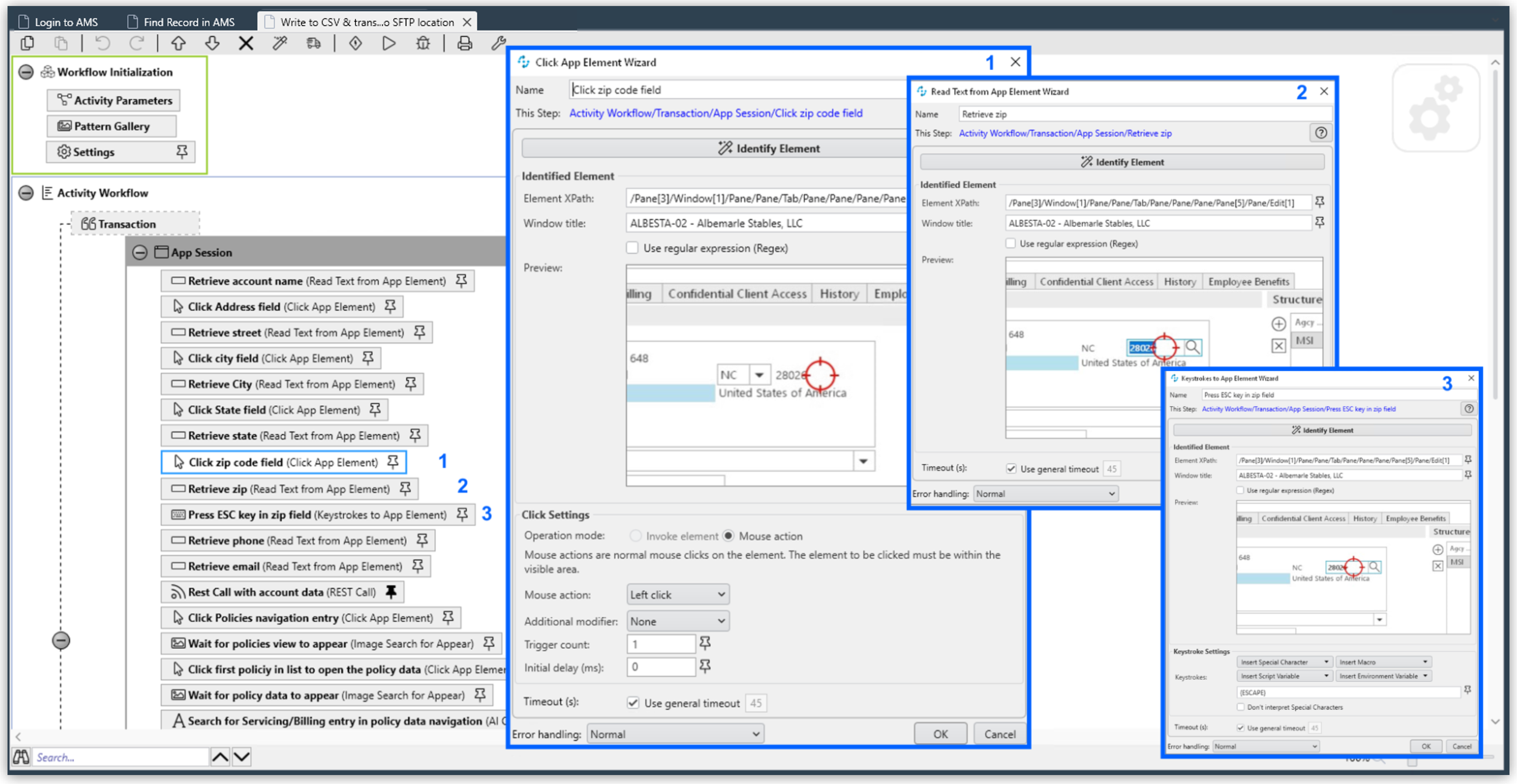 RPA Builder tip for getting in and out of fields