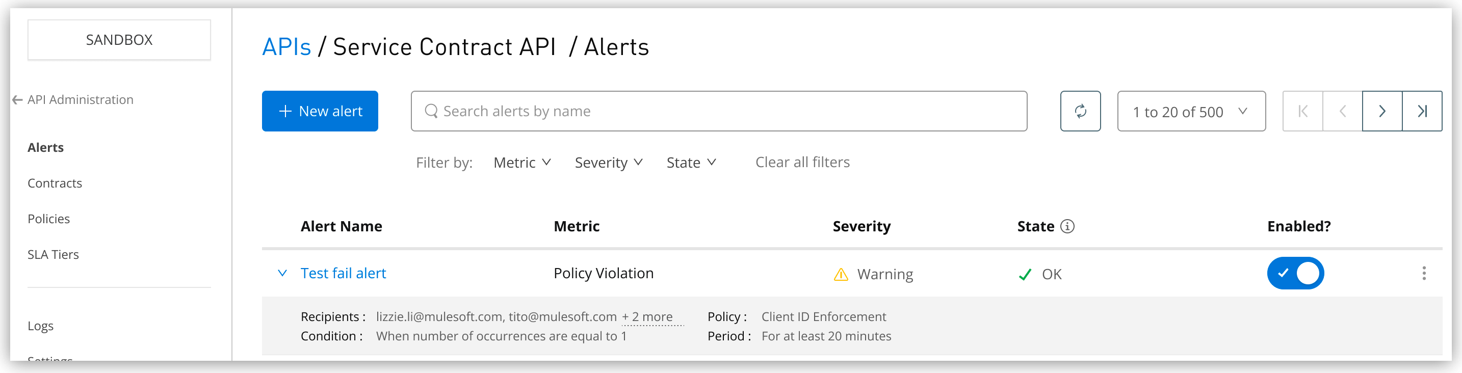 Viewing and adding alerts
