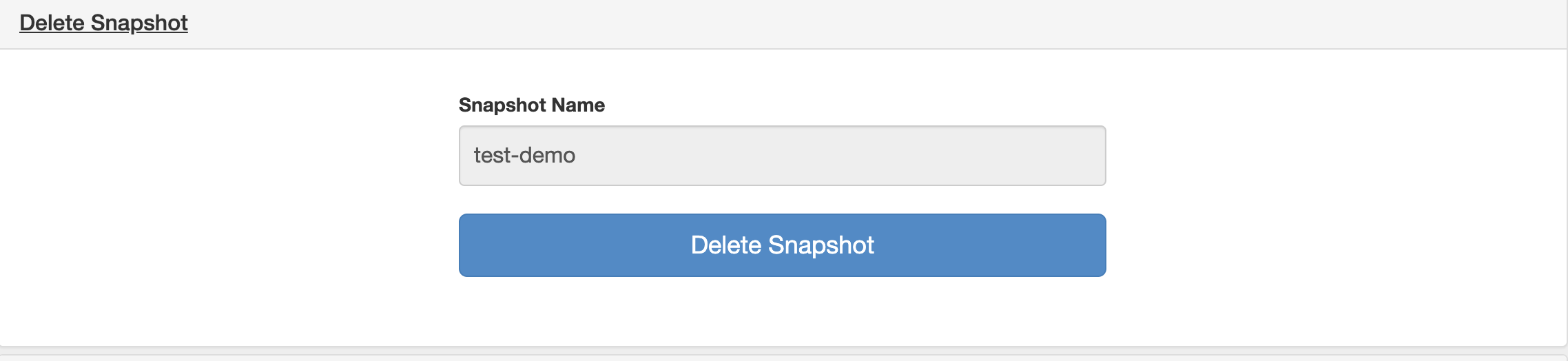 Delete Snapshot Form