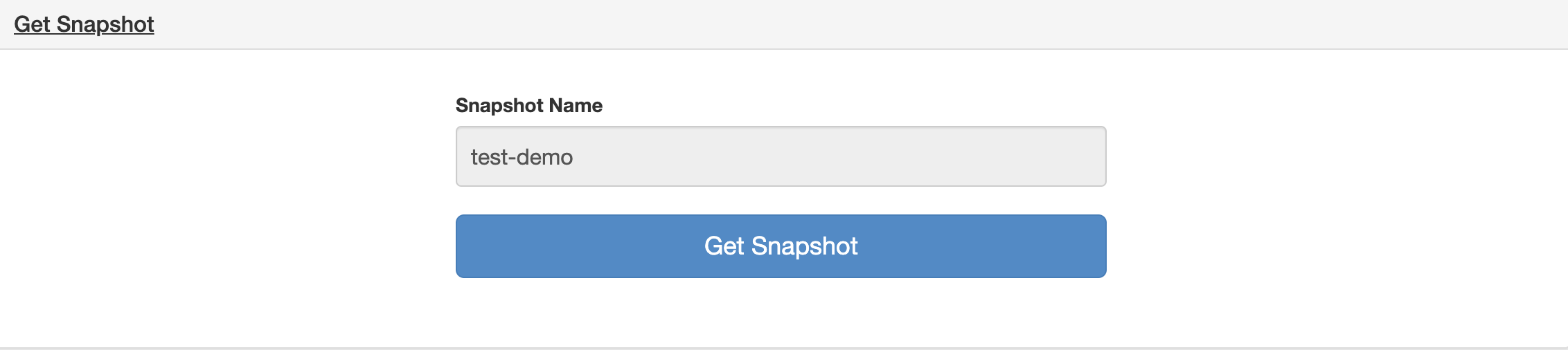 Get Snapshot Form