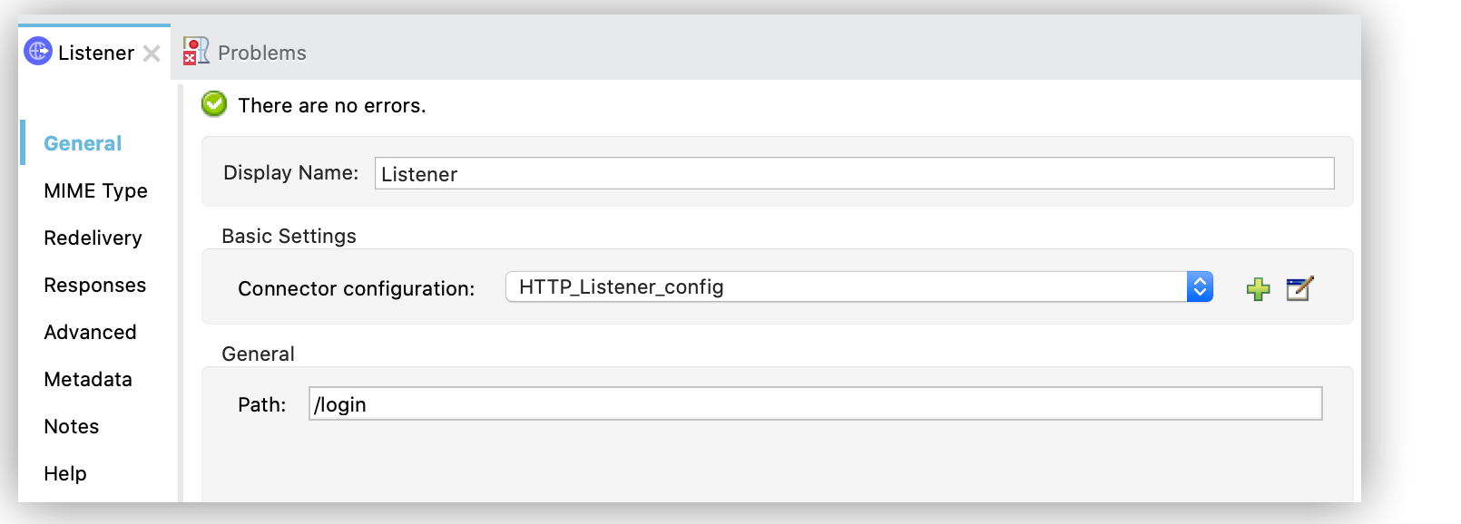 HTTP Listener Configuration