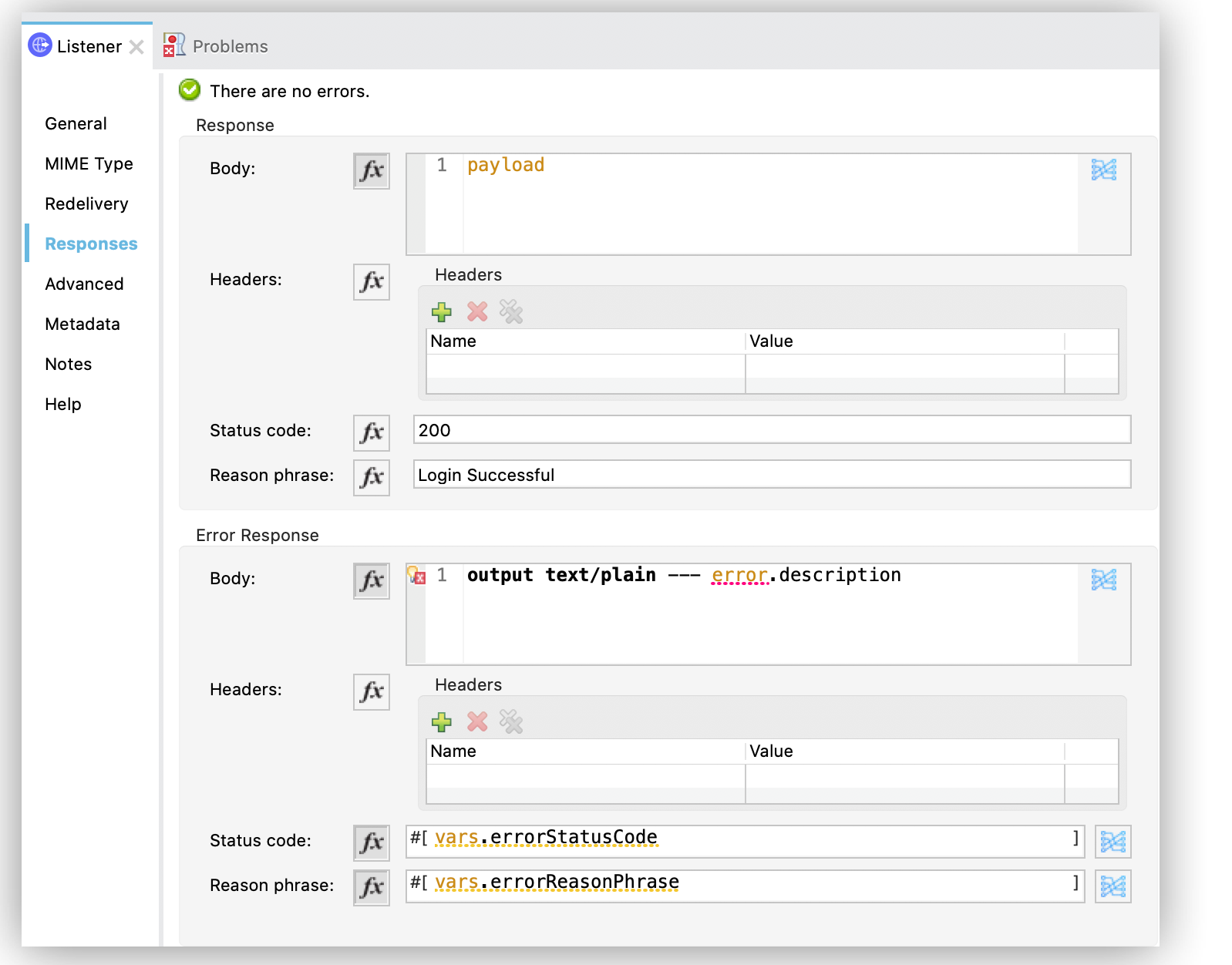 HTTP Error Status Code and Reason