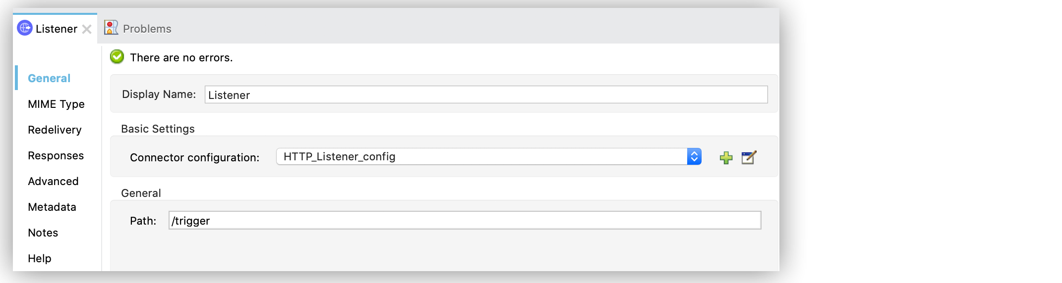 HTTP Listener configuration