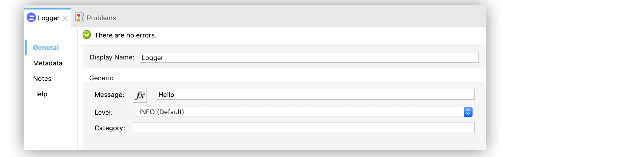 Logger configuration