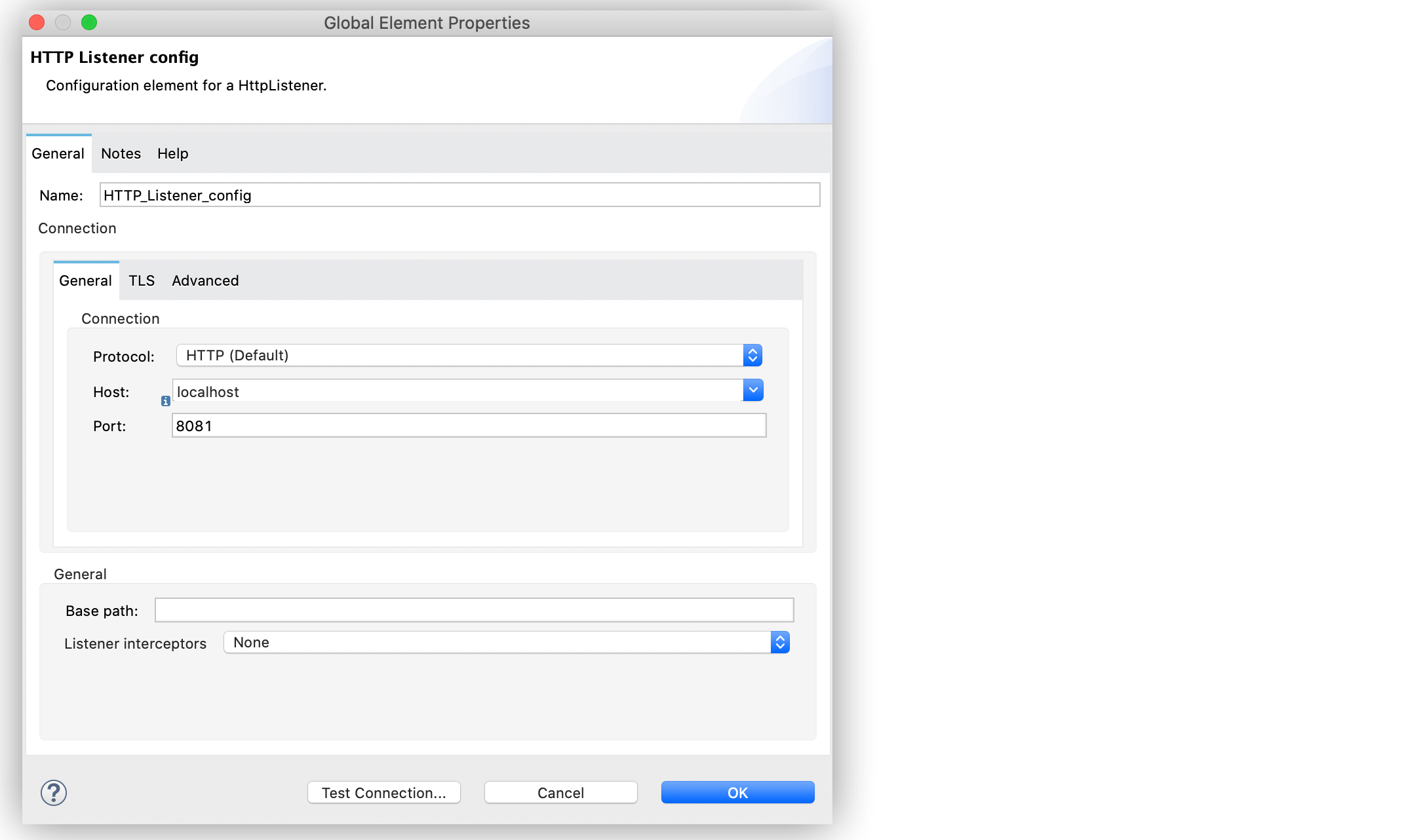 HTTP Listener global configuration