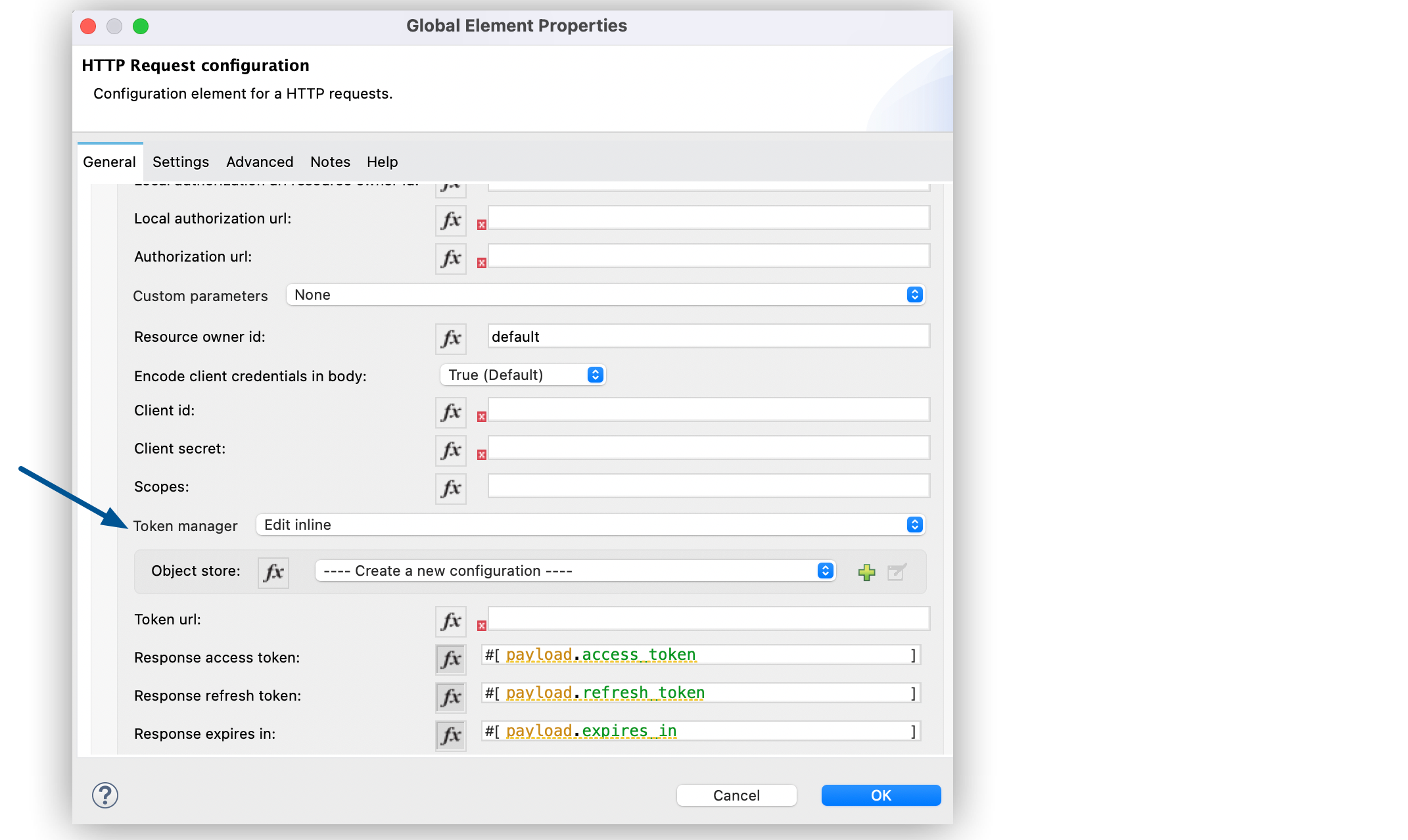 Configure Token manager