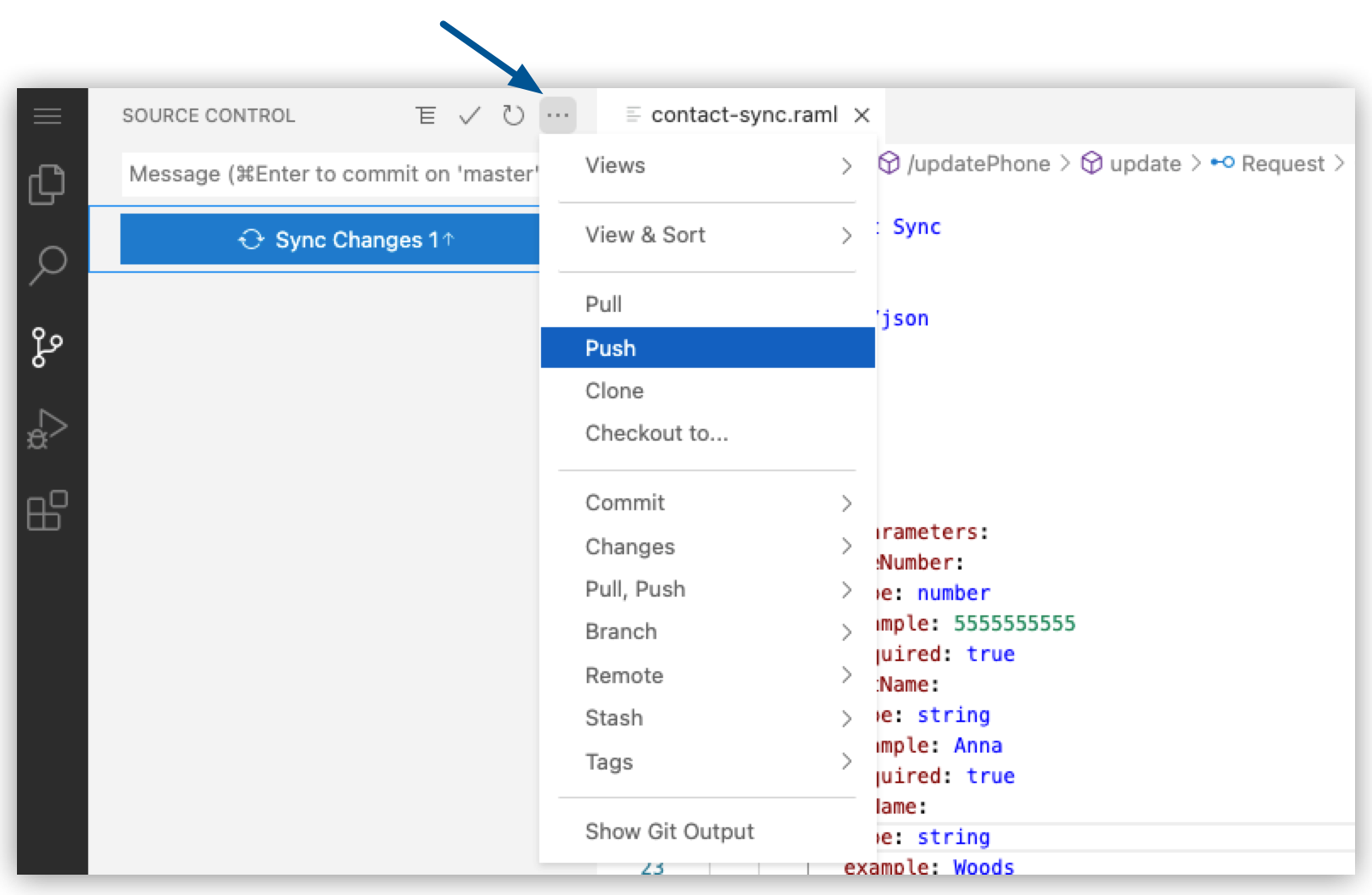 contact sync push changes