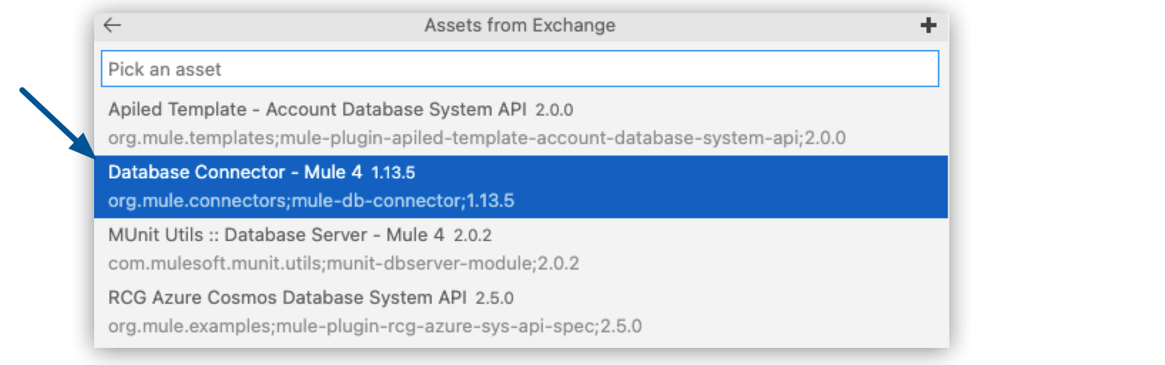 select database connector