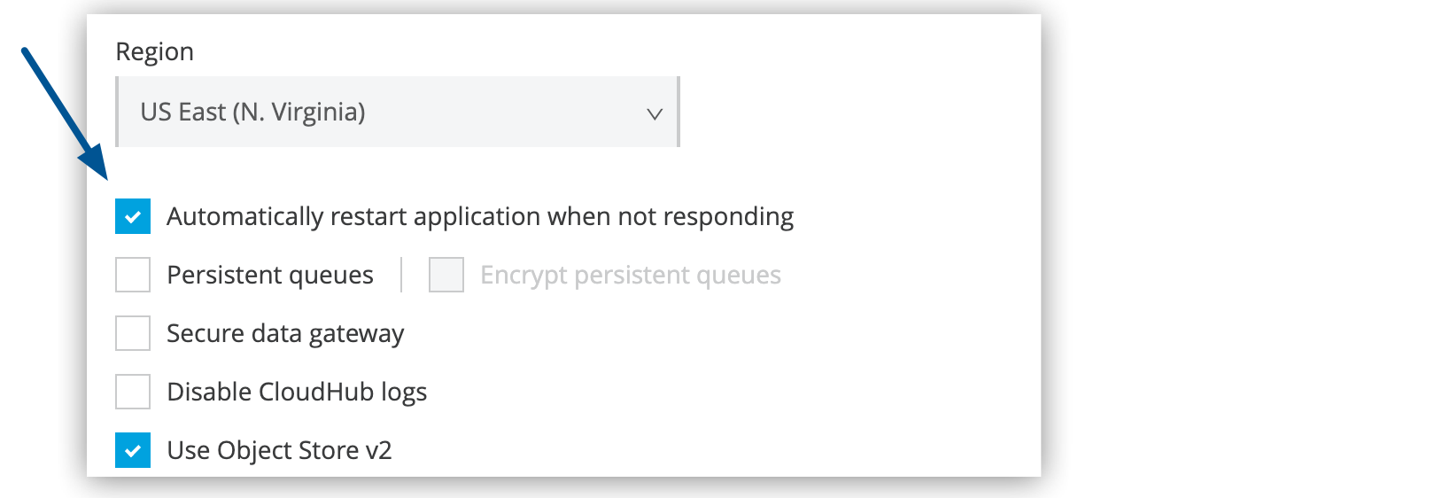 [Automatically restart application when not responding (応答がない場合にアプリケーションを自動的に再起動)] オプション