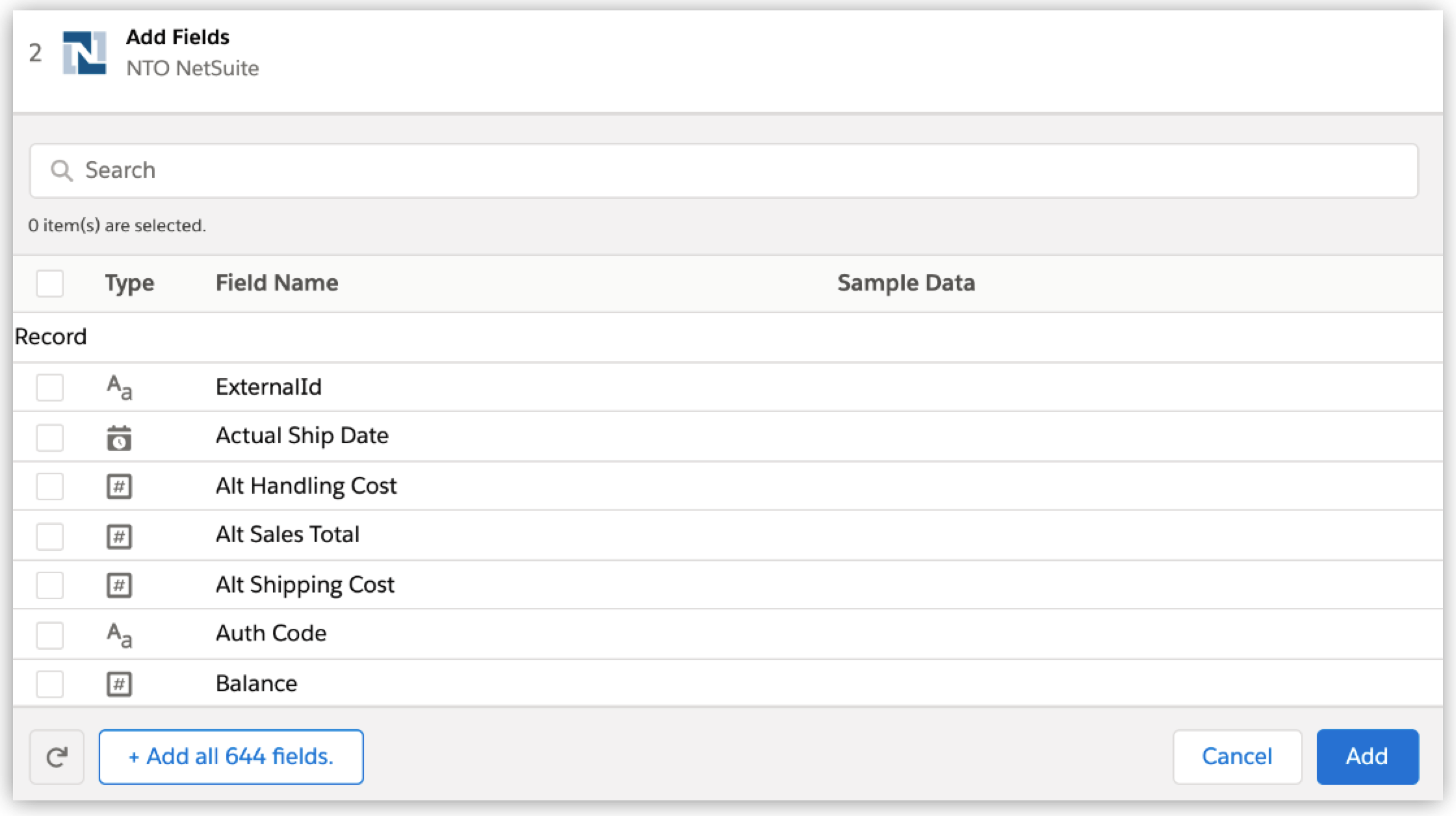 項目の [Refresh (更新)] ボタン