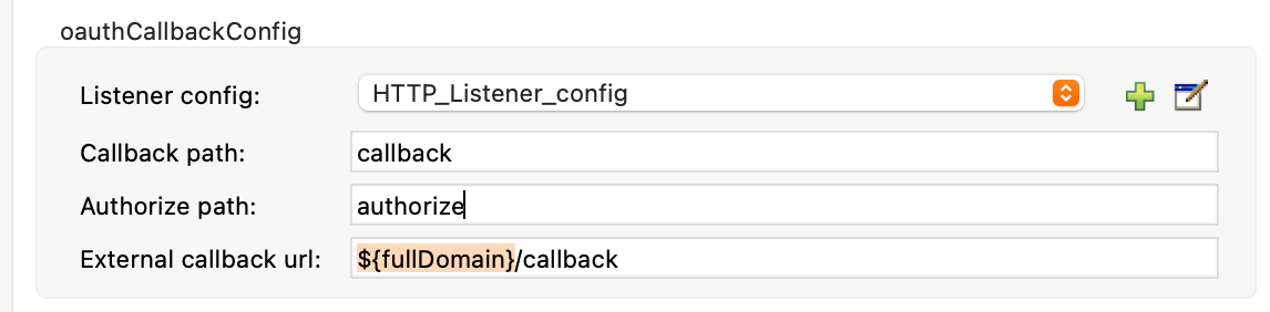 [External Callback Url (外部コールバック URL)] 項目の設定ウィンドウ