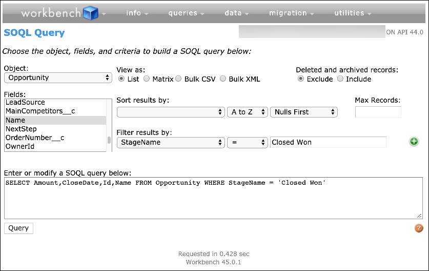 soql query screen 1