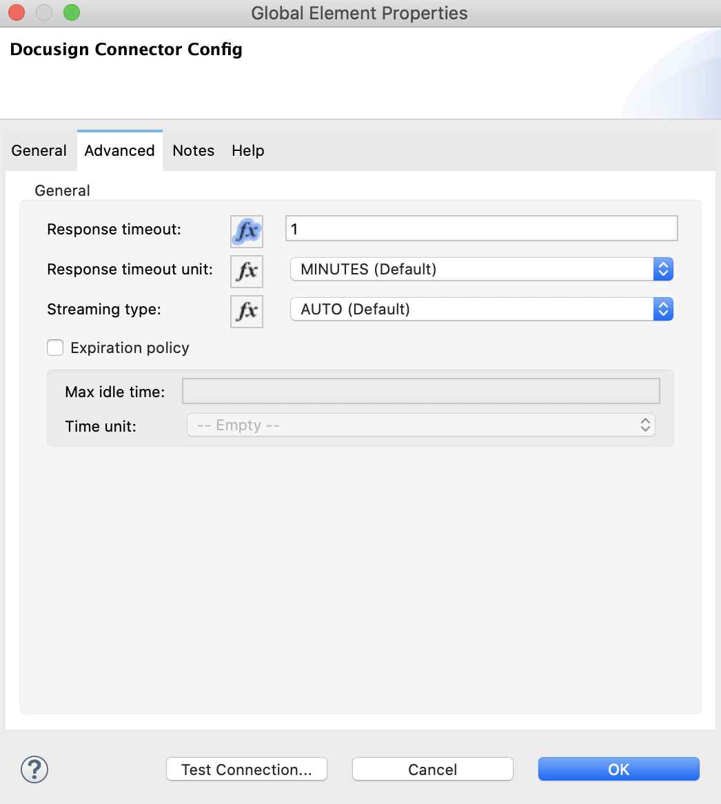OAuth 接続プロバイダー (認証コード許可) 認証の [Advanced (詳細)] タブ