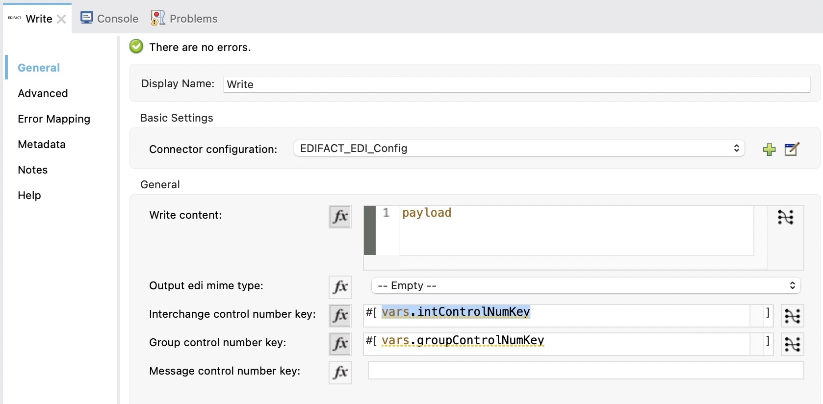 EDIFACT EDI Connector の制御番号