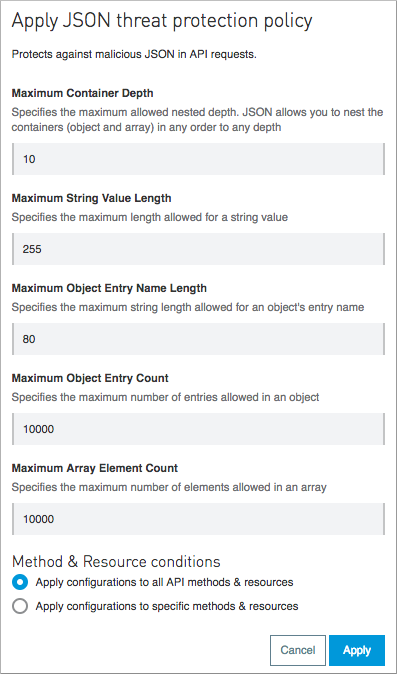 json threat policy