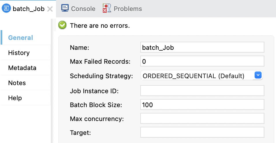 Anypoint Studio の Batch Job の項目