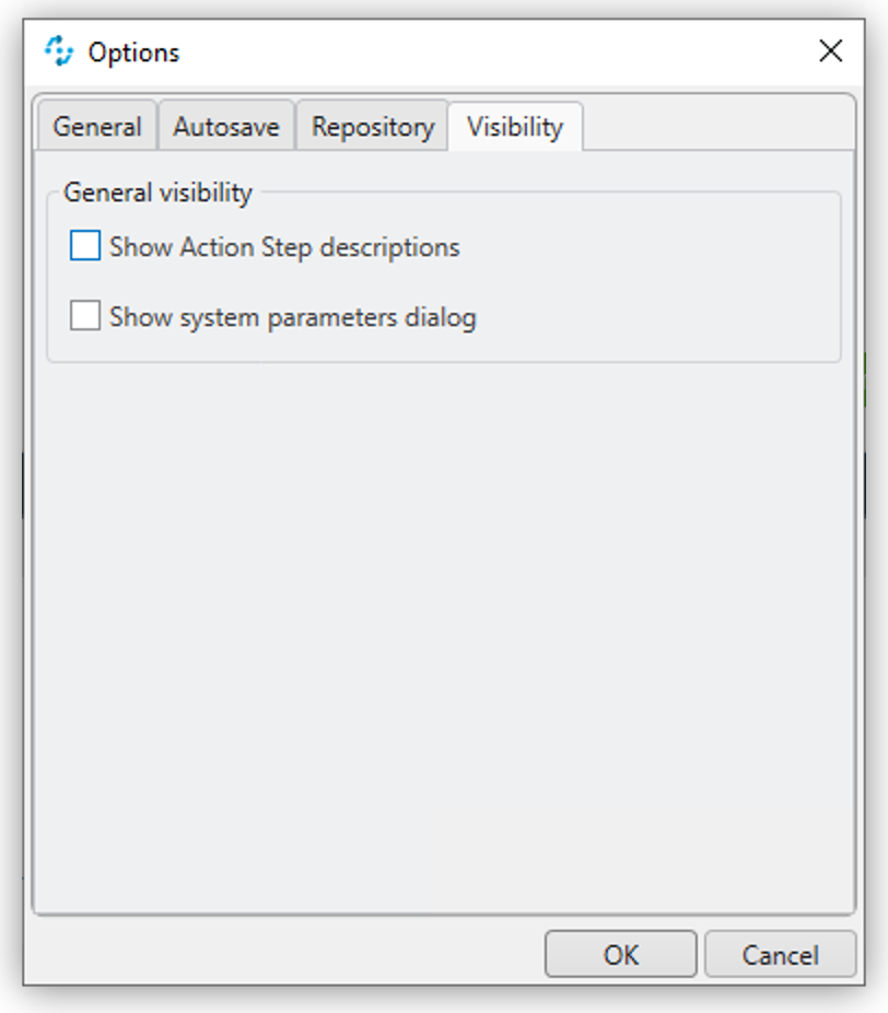 オプション 「Visibility (表示)」