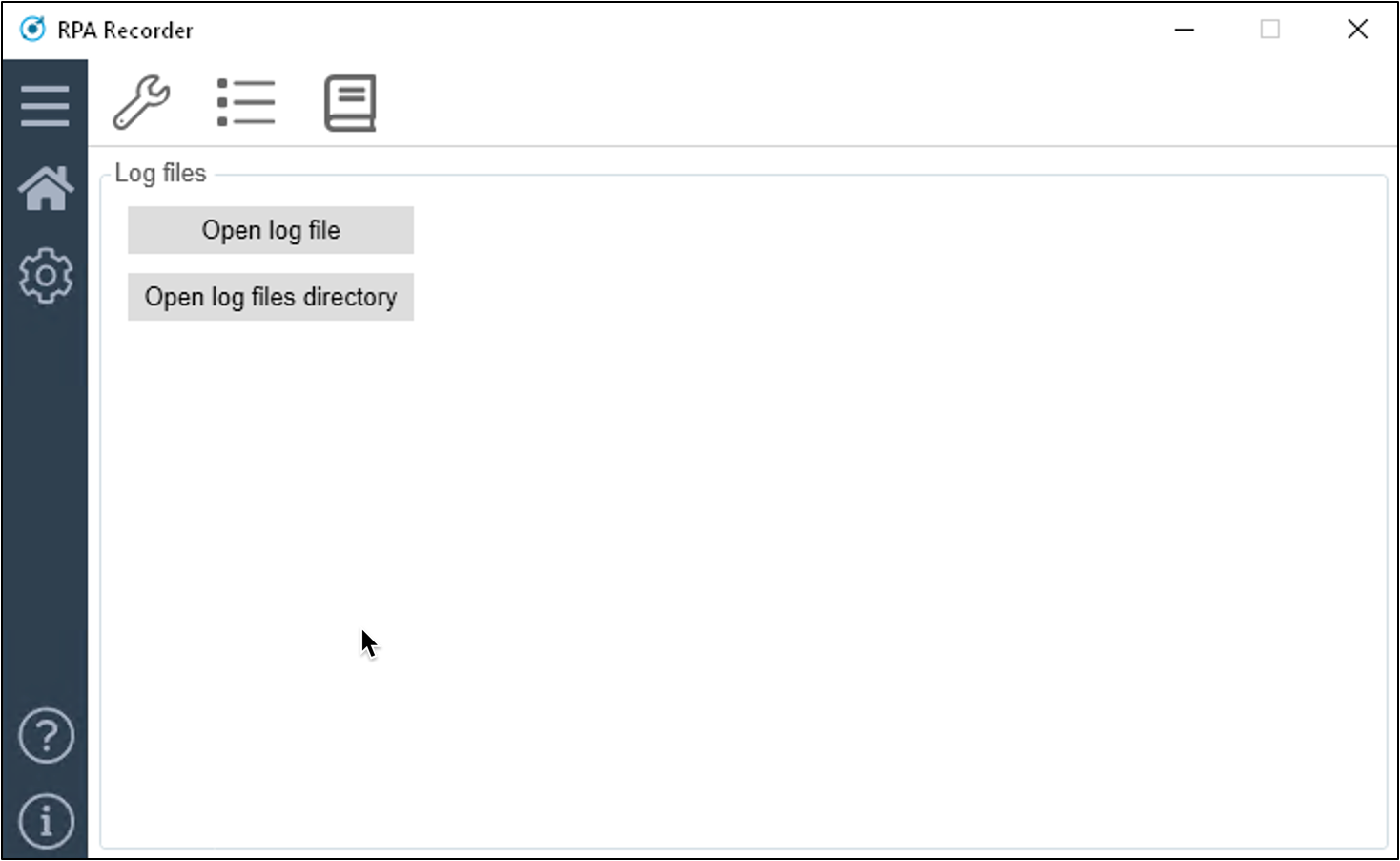 「Log Files (ログファイル)」 メニュー
