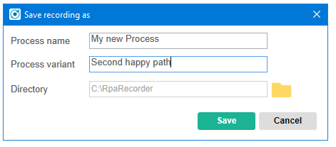 「Save Recording As (レコーディングを別名で保存)」 ダイアログボックス