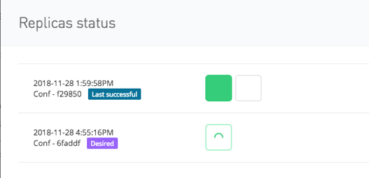 Runtime Manager UI の Mule アプリケーションのレプリカ状況