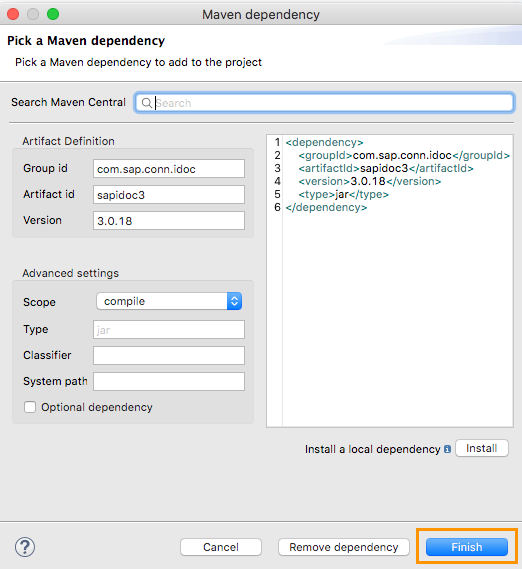 sap connector configuration 02 finish
