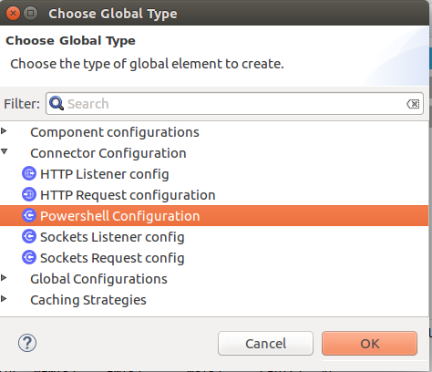 「Global Configuration Elements (グローバル設定要素)」 ウィザード