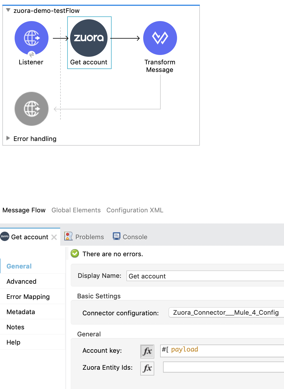 Zuora Connector 6.0 の例 Mule 4 MuleSoft ドキュメント