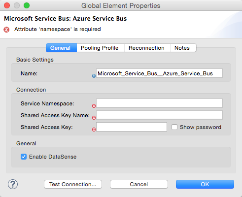 Azure Service Bus configuration
